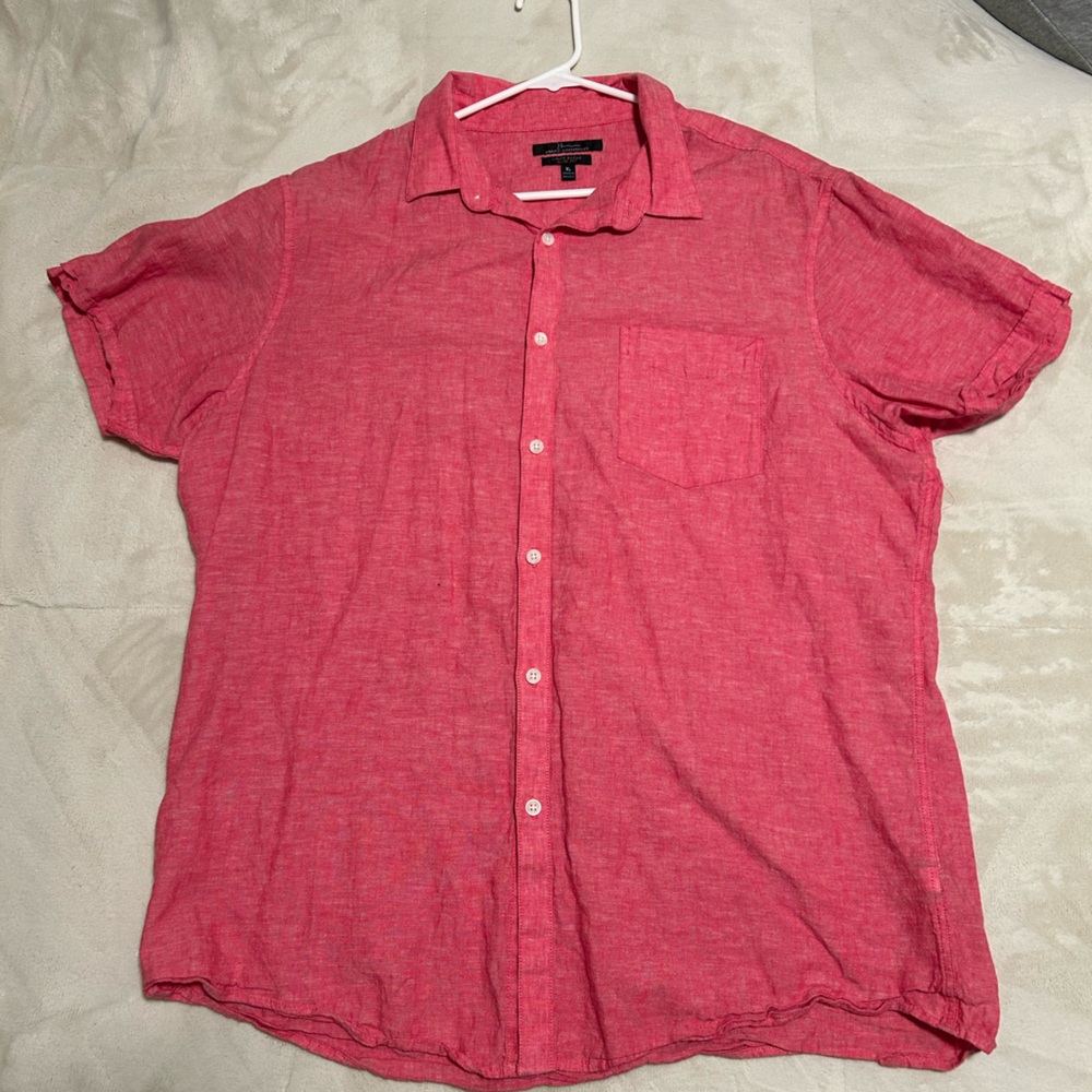 Marc Anthony Casual Red Button-Down Shirt